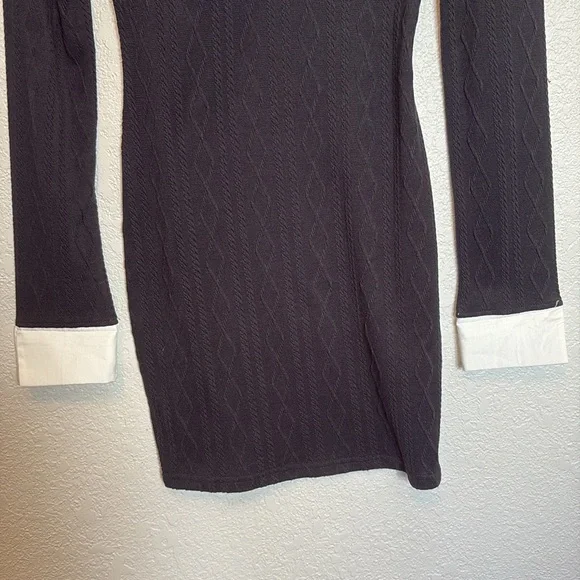 🖤Collared Knit Black and White Long Sleeve Dress (S) - Picture 8 of 8